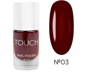 Декоративний лак бордовий Touch Nail Polish 03, 8мл