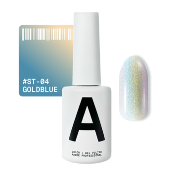Гель-лак котяче око золотисто-блакитний Adore cat`s eye St-04 goldblue, 12 мл