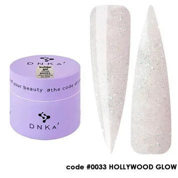 Гель будівельний світловідбивний молочний Builder Gel DNKa #0033 Hollywood Glow 15ml