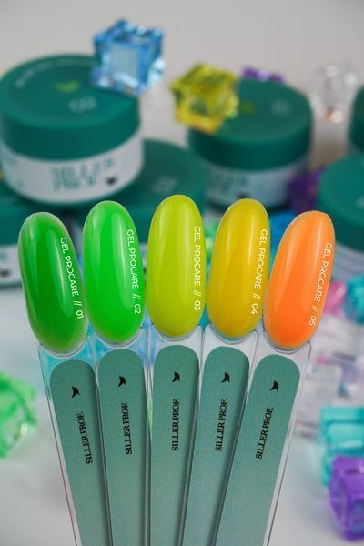 Гель для нігтів салатовий Siller Gel ProCare №02, 15 мл