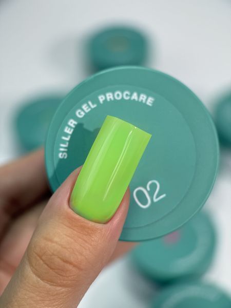 Гель для нігтів салатовий Siller Gel ProCare №02, 15 мл