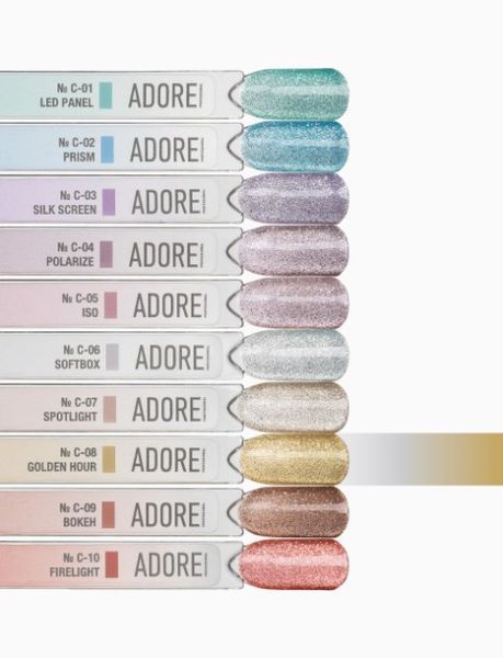 Гель-лак котяче око золото світловідбивний Adore С-08 golden hour, 12 мл