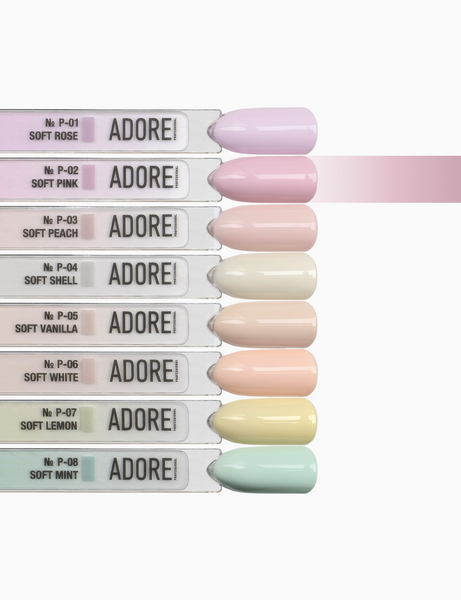 Гель-лак рожевий пастельний Adore № P-02 soft pink 12 мл