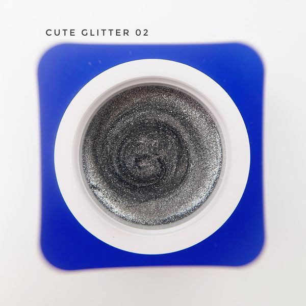 Гліттер гель для нігтів сріблястий Touch Cute Glitter №2, 5 мл