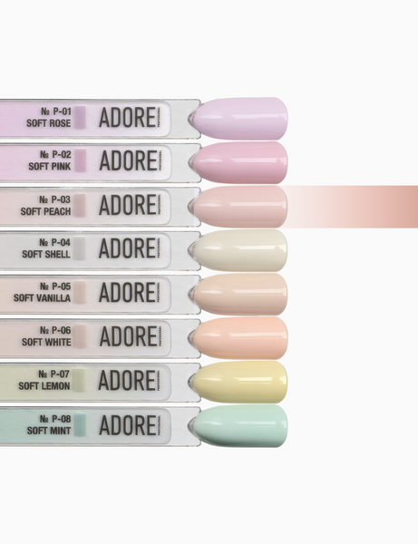 Гель-лак персиково-рожевийй пастельний Adore № P-03 soft peach 12 мл