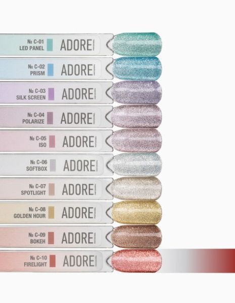 Гель-лак котяче око червоний рубін світловідбивний Adore С-10 firelight, 12 мл