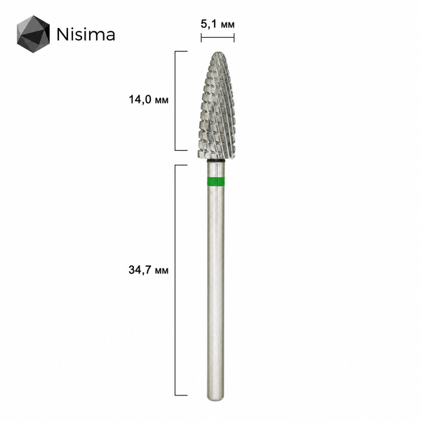 Фреза для лівші з гвинтовою насічкою Nisima Lr707cK