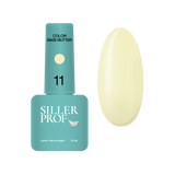 База для нігтів вершкове масло відтінок пастельно-жовтий Siller Base Color Butter №11, 15мл