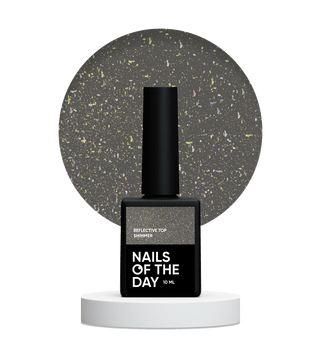 Топ світловідбивний золотистий без липкого шару  NAILSOFTHEDAY Reflective top Shimmer, 10 мл