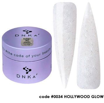 Гель будівельний світловідбивний білий Builder Gel DNKa #0034 Hollywood Glow 30ml