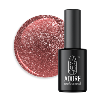 Гель-лак котяче око червоний рубін світловідбивний Adore С-10, 8 мл