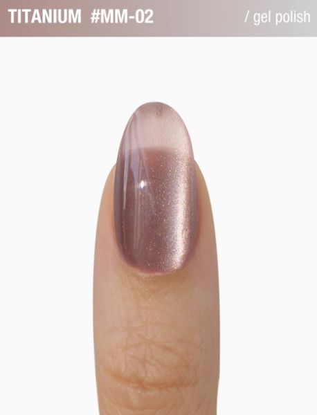 Гель-лак котяче око горіхово-коричневий Adore Metal Glass Cat&rsquo;s Eye Mm-02 titanium, 12 мл
