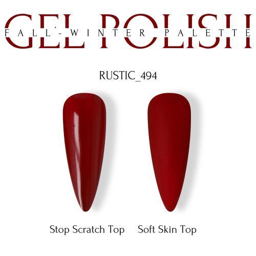 Гель-лак бордово-червоний Adore №494 rustic, 8 мл