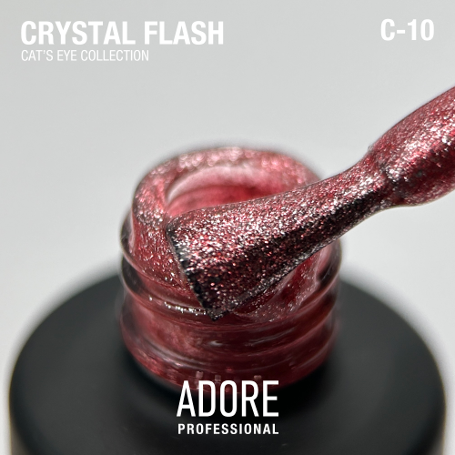 Гель-лак котяче око червоний рубін світловідбивний Adore С-10, 8 мл