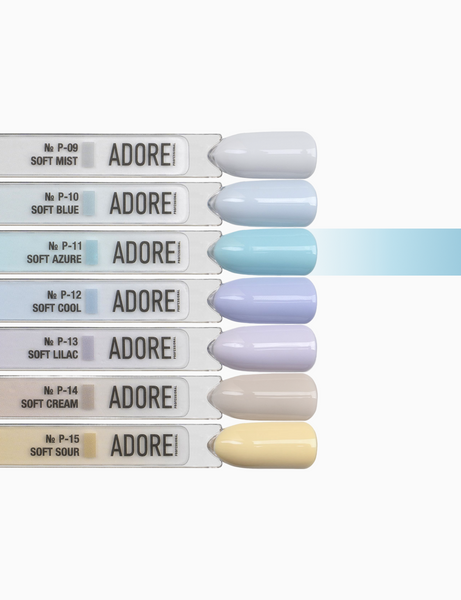 Гель-лак лазурний пастельний Adore № P-11 soft azure 12 мл
