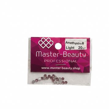 Стрази ніжно-бузкові 2,4 мм 20шт Light Amethyst №8, Master-Beauty