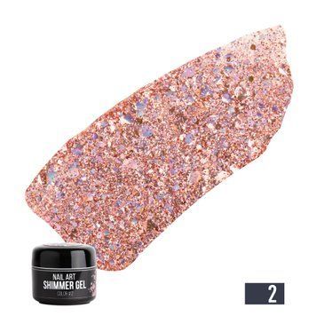 Гель рожевий з шимером NUB Shimmer Gel №2, 5г