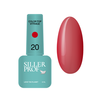 Топ для нігтів вітражний малиновий Siller Top Color Vitrage № 20, 8мл
