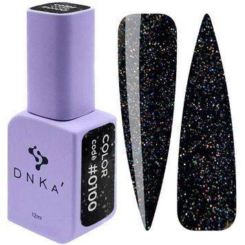 Гель-лак чорний з шимером Gel Polish, 12 ml Color #0100