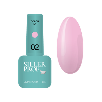 Топ для нігтів ніжно рожевий Siller Top Color 02, 8мл
