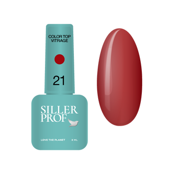 Топ для нігтів вітражний червоний Siller Top Color Vitrage № 21, 8мл