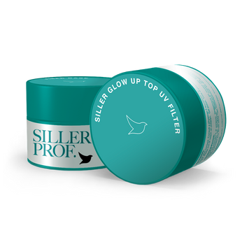 Топ для нігтів суперглянець з уф-фільтром для світлих тонів Siller Top Glow Up (UV- filter), 30 мл