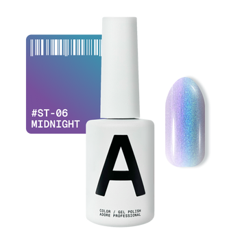Гель-лак котяче око фіолетовий Adore cat`s eye St-06 midnight, 12 мл