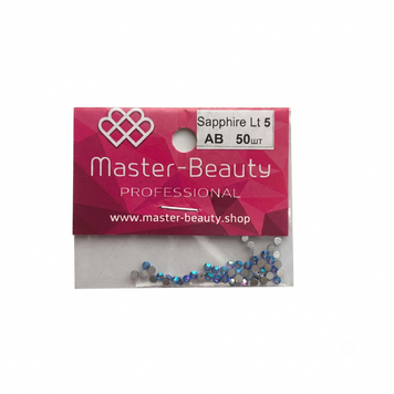 Стрази блакитний хамелеон 1,8 мм 50шт Sapphire light AB №5, Master-Beauty