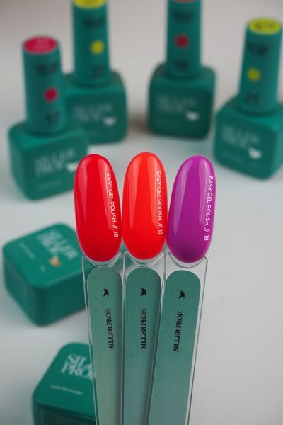 Гель-лак однофазний малиновий неон Siller Easy Gel, №16, 8мл