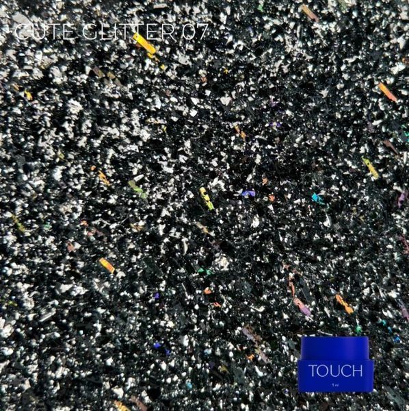 Гліттер гель зі сріблястими блискітками на прозорій основі Touch Cute Glitter №7, 5 мл