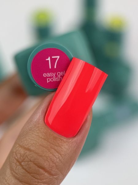 Гель-лак однофазний рожевий неон Siller Easy Gel, №17, 8мл