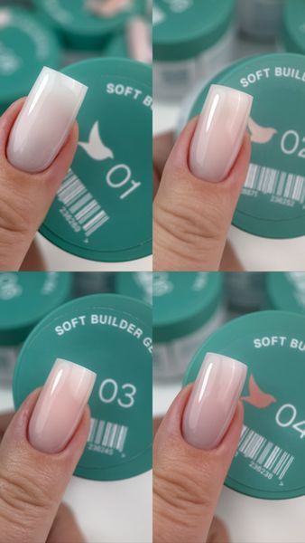 Гель для нарощування нігтів молочний напівпрозорий Siller Soft Builder Gel №01, 30 мл