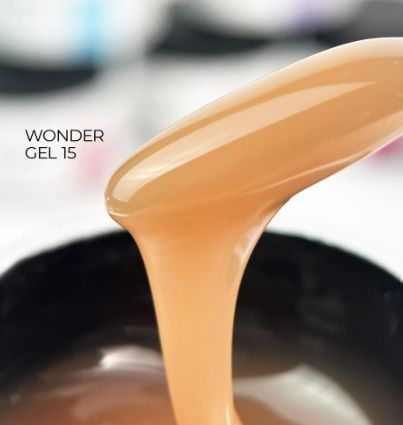 Гель для нарощування нігтів напівпрозорий жовтувато-бежевий Siller Wonder Gel №15, 30 мл