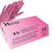 Рукавички нітрилові рожеві XS, 100 шт, HOFFEN