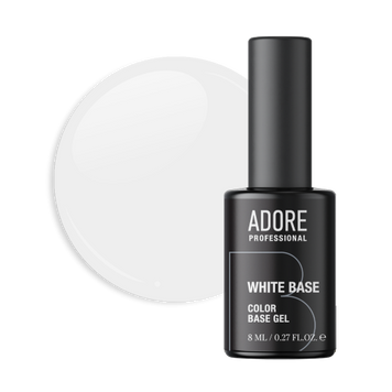 База для нігтів біла "White Base" Adore, 8 ml