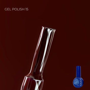 Гель-лак темно-бордовий Touch Gel Polish 15, 9мл