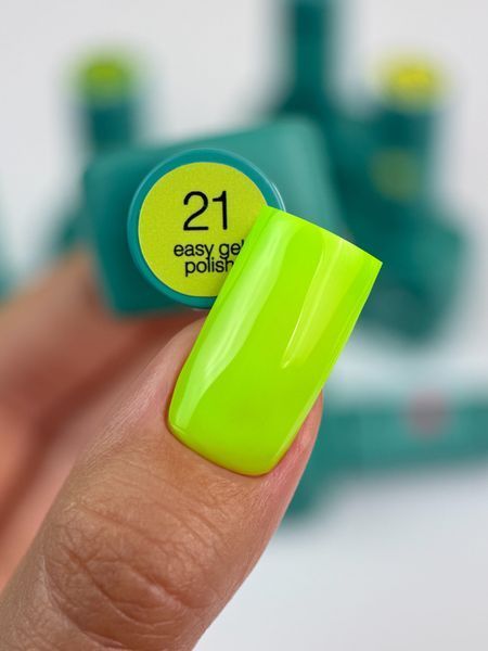 Гель-лак однофазний салатовий неон Siller Easy Gel, №21, 8мл