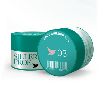 Гель для нарощування нігтів нюдово-персиковий напівпрозорий Siller Soft Builder Gel №03, 30 мл