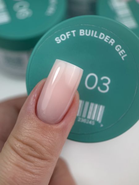 Гель для нарощування нігтів нюдово-персиковий напівпрозорий Siller Soft Builder Gel №03, 30 мл
