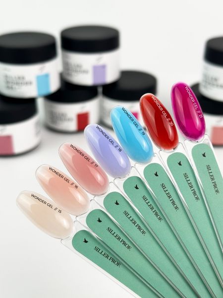 Гель для нарощування нігтів червоний напівпрозорий Siller Wonder Gel №20, 30 мл