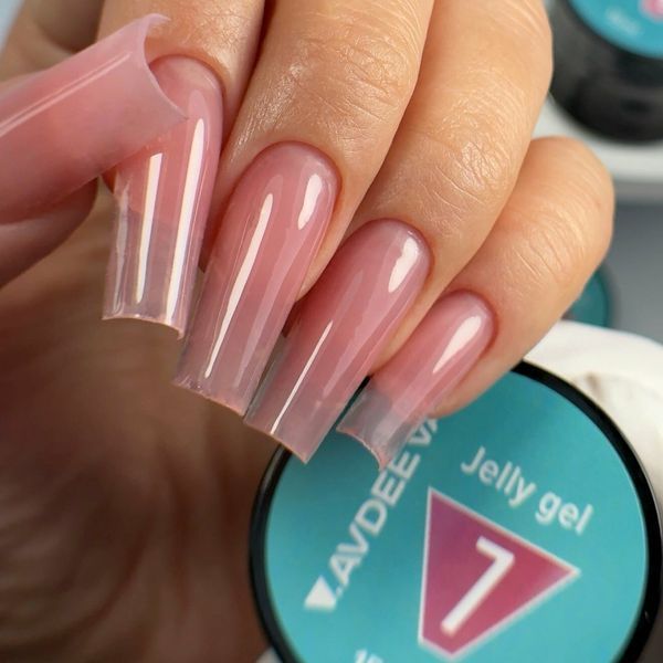 Гель желе для нігтів моделюючий пудрово-рожевий Avdeeva Jelly gel №7, 15 мл