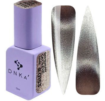 Гель-лак "котяче око" лілово-бежевий DNK Gel Polish, 12 ml Bohemian Cat`s #0153