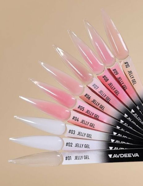 Гель желе для нігтів моделюючий яскраво-рожевий Avdeeva Jelly gel №8, 15 мл