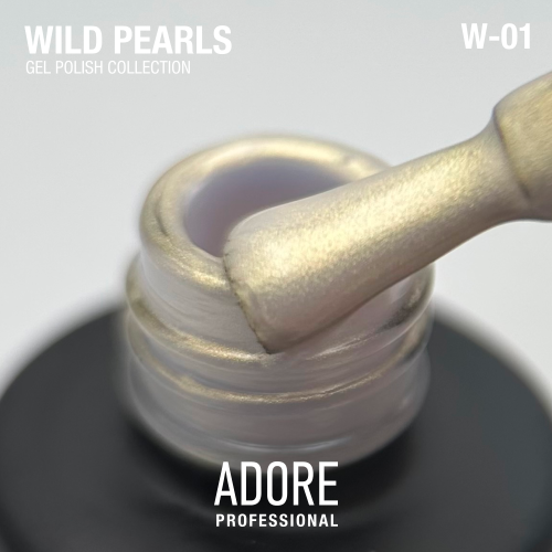 Гель-лак перламутровий золотистий Adore Wild Pearls W-01, 8 мл