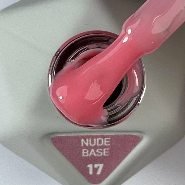 База для нігтів насичена рожево-коралова nude base №17 Avdeeva, 12 мл