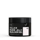 Гель-желе для нарощування молочно-бежевий, Siller Nude Jelly Builder Gel №01, 15 мл