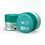 Гель для нарощування нігтів кремово-рожевий напівпрозорий Siller Soft Builder Gel №07, 30 мл