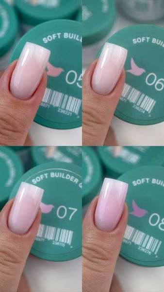 Гель для нарощування нігтів кремово-рожевий напівпрозорий Siller Soft Builder Gel №07, 30 мл