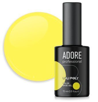 Полібаза зміцнююча яскраво-жовта Adore loli poly base 15 ml №07, banana