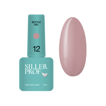 Гель в пляшці з пензликом нюдовий Siller Bottle Gel №12, 15 мл